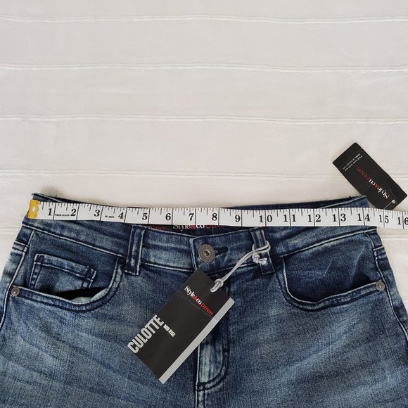 Style&Co Denim Culotte Mid Rise - Picture 3 of 7